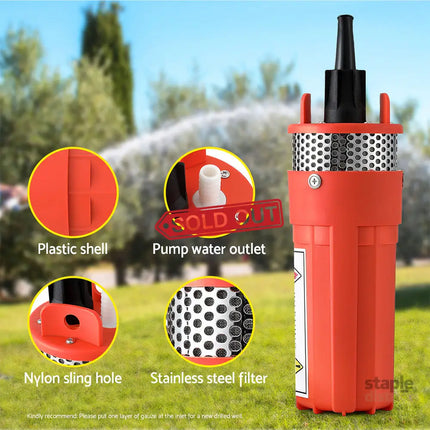 Giantz Submersible Solar Water Pump 24V 70M Head Deep Well Bore Self-priming - Tools > Pumps > Irrigation Pumps