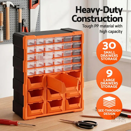 Giantz Tool Organizer 39-Drawer Hardware Cabinet Screw Storage Box Anti-Drop - Tools > Tools Storage > Tool Boxes