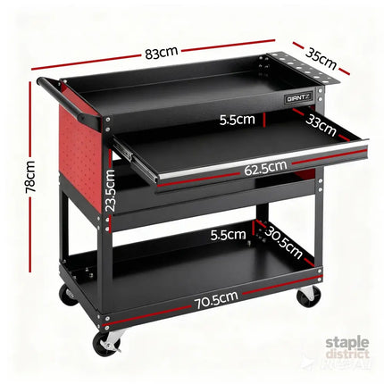 Giantz Tool Trolley Cart Rolling Cabinet with Drawer Workshop Garage Storage - Tools > Tools Storage > Utility Trolleys