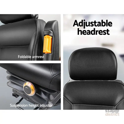 Giantz Tractor Seat Forklift Excavator Truck Universal Backrest Chair PU Leather - Auto Accessories > Auto Accessories