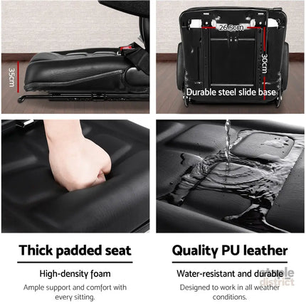 Giantz Tractor Seat Forklift Excavator Universal Suspension Armrest Truck Chair - Auto Accessories > Auto Accessories
