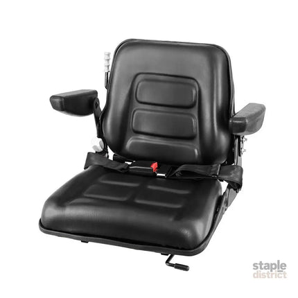 Giantz Tractor Seat Forklift Excavator Universal Suspension Armrest Truck Chair - Auto Accessories > Auto Accessories
