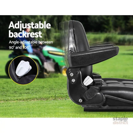 Giantz Tractor Seat Forklift Excavator Universal Suspension Armrest Truck Chair - Auto Accessories > Auto Accessories