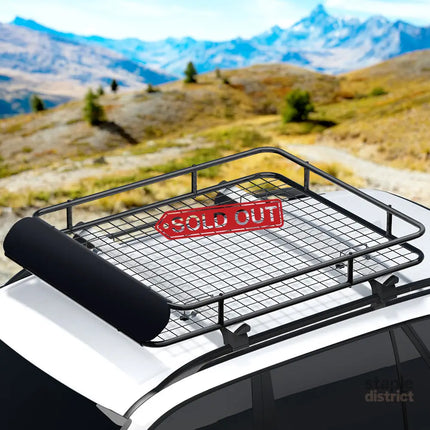 Giantz Universal Car Roof Rack Basket Luggage Vehicle Cargo Carrier 123cm Black - Auto Accessories > Auto Accessories