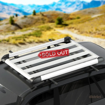 Giantz Universal Car Roof Rack Basket Luggage Vehicle Cargo Carrier 140cm Silver - Sports & Fitness > Bikes &