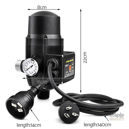 Giantz Water Pressure Pump Controller Auto Switch Control Electric Electronic Black - Tools > Pumps > Irrigation Pumps