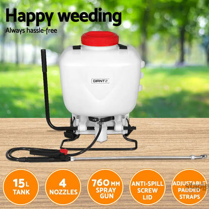 Giantz Weed Sprayer 15L Knapsack Backpack Garden Spray - Home & Garden > Garden Tools > Herbicides