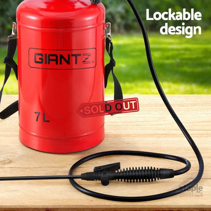 Giantz Weed Sprayer Pressure 7L Shoulder Pesticide Metal - Home & Garden > Garden Tools > Gardening Accessories