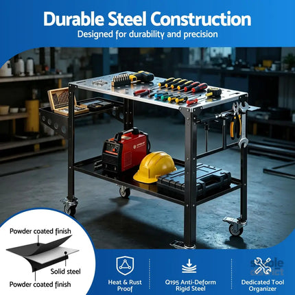 Giantz Welding Table Cart with Tool Storage 130KG Capacity Mobile Workstation - Tools > Tools Storage > Utility Trolleys