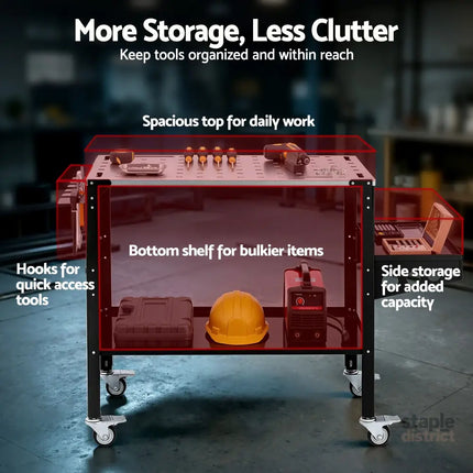 Giantz Welding Table Cart with Tool Storage 130KG Capacity Mobile Workstation - Tools > Tools Storage > Utility Trolleys
