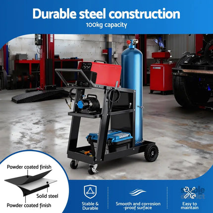 Giantz Welding Trolley Cart Welder MIG TIG ARC MMA Welder Plasma Cutter Storage - Tools > Tools Storage > Utility