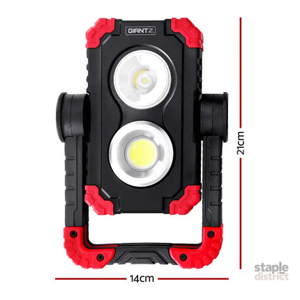 Giantz Work Light Rechargeable Torch USB Cordless LED Lamp Rotation Folding - Outdoor Recreation > Camping > Camping