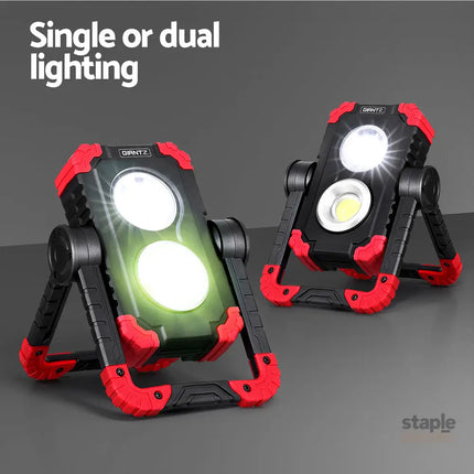 Giantz Work Light Rechargeable Torch USB Cordless LED Lamp Rotation Folding - Outdoor Recreation > Camping > Camping