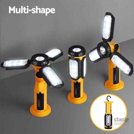 Giantz Work Light Rechargeable USB Cordless LED Lamp Hook Rotation Folding - Sports & Fitness > Exercise Gym & Fitness