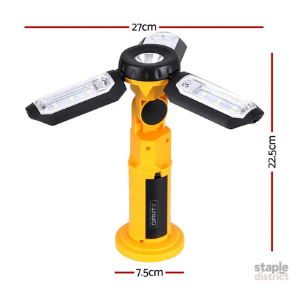 Giantz Work Light Rechargeable USB Cordless LED Lamp Hook Rotation Folding - Sports & Fitness > Exercise Gym & Fitness