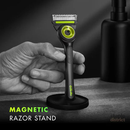 Gillette P Cummins Labs Razor Handle  +2 Cartridges & Magnetic Stand-2050059012375973890