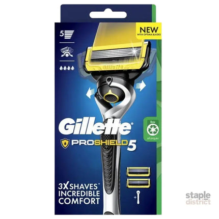 Gillette Pro Shield 5 Handle +2 Cartridges-2050059012925427712