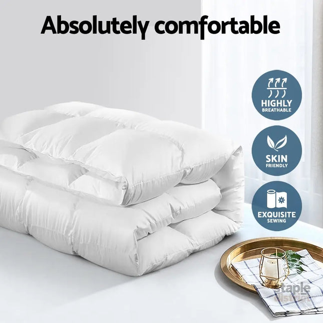 Giselle Bedding 500GSM Duck Down Feather Quilt King - Home & Garden > Bedding > Quilts & Duvets