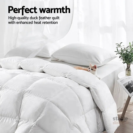Giselle Bedding 500GSM Duck Down Feather Quilt Queen - Home & Garden > Bedding > Quilts & Duvets