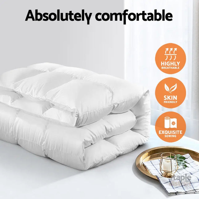 Giselle Bedding 500GSM Goose Down Feather Quilt King - Home & Garden > Bedding > Quilts & Duvets
