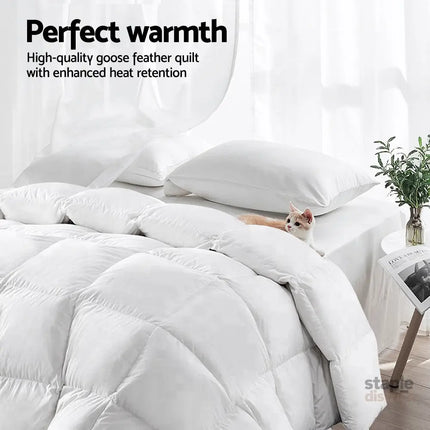 Giselle Bedding 500GSM Goose Down Feather Quilt King - Home & Garden > Bedding > Quilts & Duvets