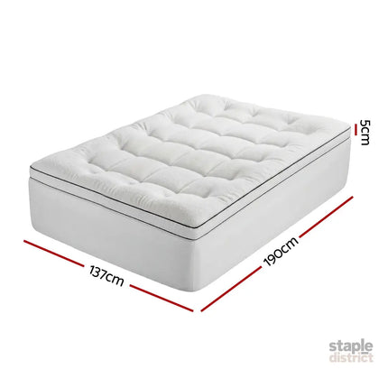 Giselle Bedding Double Mattress Topper 5cm Coral Fleece - Furniture > Mattresses > Mattress Toppers