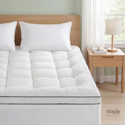 Giselle Bedding Double Mattress Topper 5cm Coral Fleece - Furniture > Mattresses > Mattress Toppers