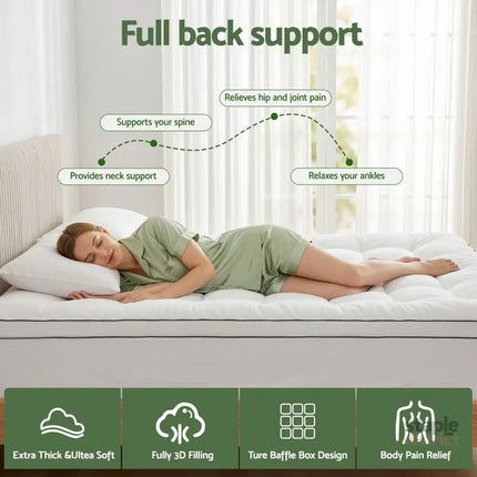 Giselle Bedding Double Mattress Topper 5cm Coral Fleece - Furniture > Mattresses > Mattress Toppers