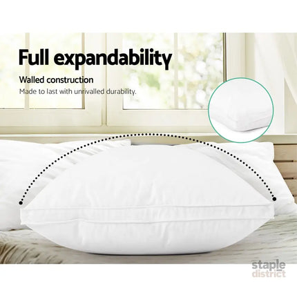Giselle Bedding Duck Feather Down Pillow Luxury Twin Pack - Home & Garden > Bedding > Pillows
