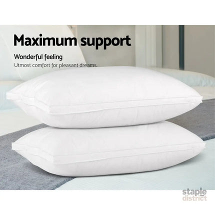 Giselle Bedding Duck Feather Down Pillow Luxury Twin Pack - Home & Garden > Bedding > Pillows