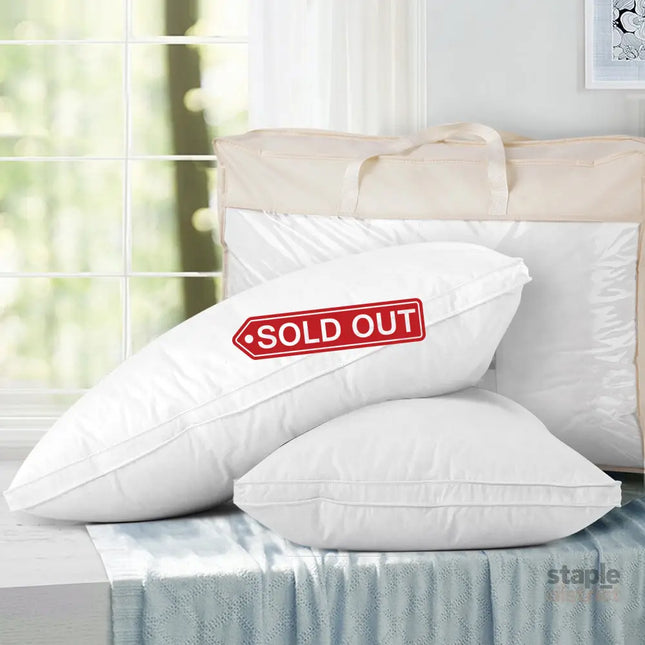 Giselle Bedding Duck Feather Down Pillow Luxury Twin Pack - Home & Garden > Bedding > Pillows