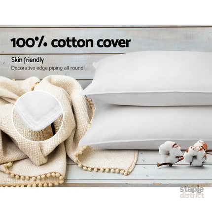 Giselle Bedding Duck Feather Down Pillow Twin Pack - Home & Garden > Bedding > Pillows