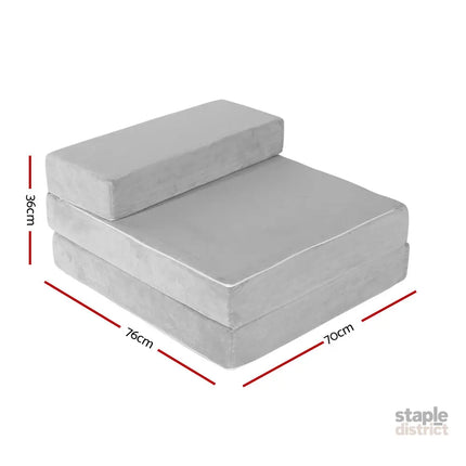 Giselle Bedding Foldable Mattress Folding Foam Bed Mat Light Grey - Furniture > Mattresses > Queen Mattress