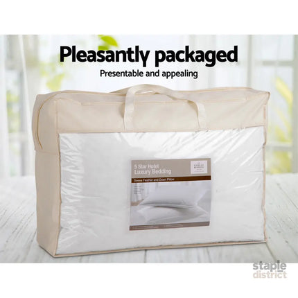 Giselle Bedding Goose Feather Down Pillow Twin Pack - Home & Garden > Bedding > Pillows