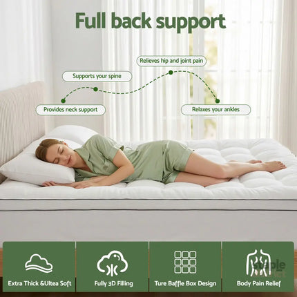Giselle Bedding King Mattress Topper 5cm Coral Fleece - Furniture > Mattresses > Mattress Toppers
