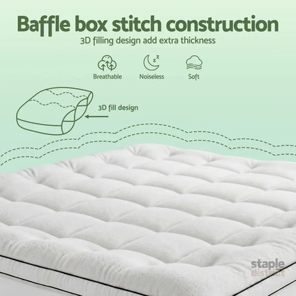 Giselle Bedding King Mattress Topper 5cm Coral Fleece - Furniture > Mattresses > Mattress Toppers