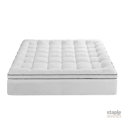 Giselle Bedding King Mattress Topper 5cm Coral Fleece - Furniture > Mattresses > Mattress Toppers