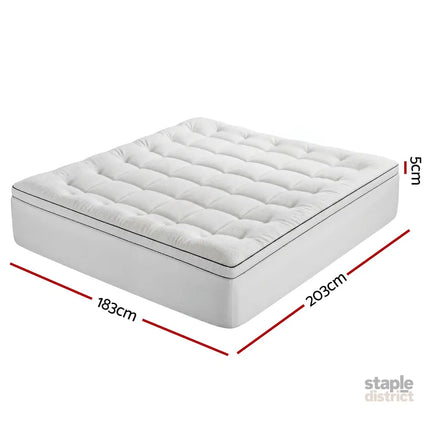 Giselle Bedding King Mattress Topper 5cm Coral Fleece - Furniture > Mattresses > Mattress Toppers