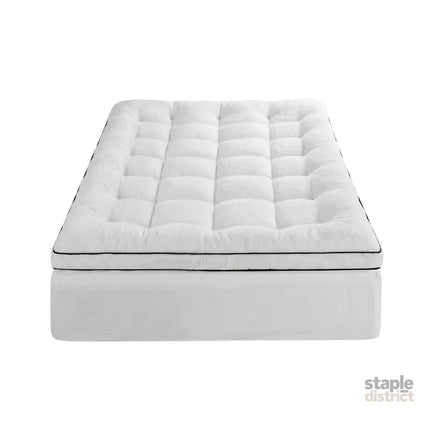 Giselle Bedding King Single Mattress Topper 5cm Coral Fleece - Furniture > Mattresses > Mattress Toppers