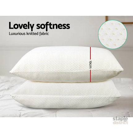 Giselle Bedding Memory Foam Pillow 19cm Thick Twin Pack - Home & Garden > Bedding > Pillows