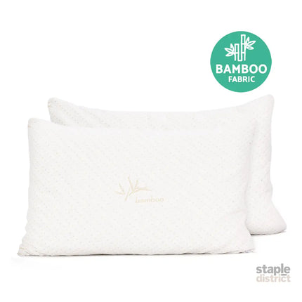 Giselle Bedding Memory Foam Pillow Bamboo Cover Twin Pack - Home & Garden > Bedding > Pillows