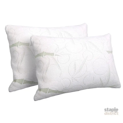 Giselle Bedding Memory Foam Pillow Bamboo Twin Pack - Home & Garden > Bedding > Pillows
