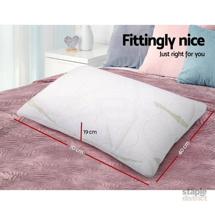 Giselle Bedding Memory Foam Pillow Bamboo Twin Pack - Home & Garden > Bedding > Pillows