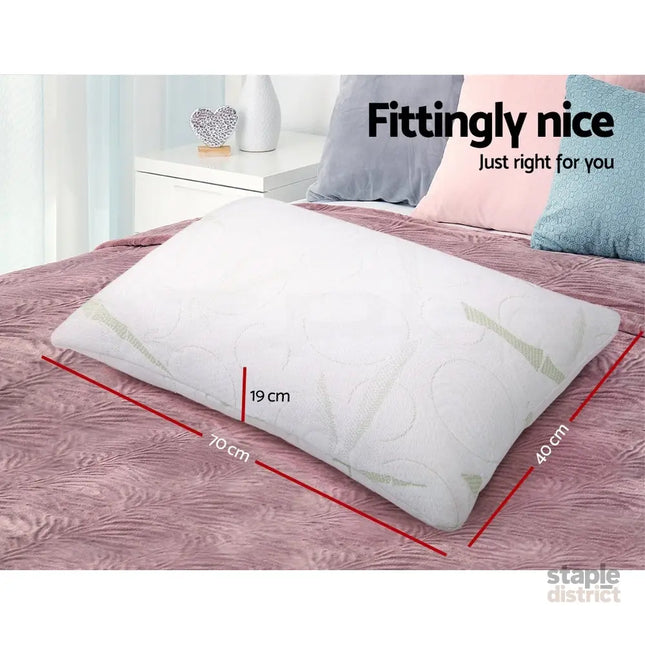 Giselle Bedding Memory Foam Pillow Bamboo Twin Pack - Home & Garden > Bedding > Pillows