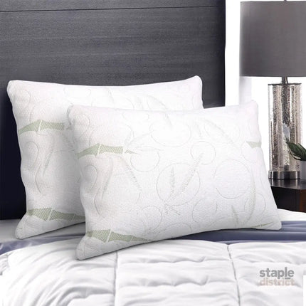 Giselle Bedding Memory Foam Pillow Bamboo Twin Pack - Home & Garden > Bedding > Pillows