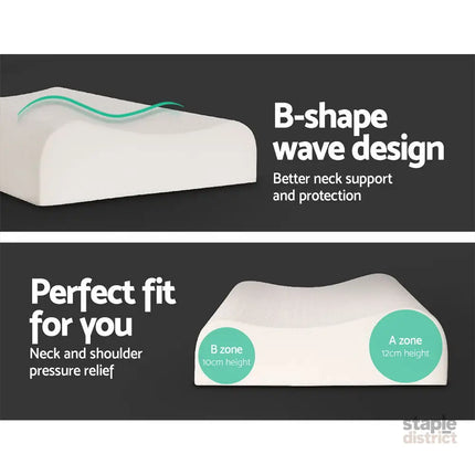Giselle Bedding Natural Latex Pillow 2-Zone Twin Pack - Home & Garden > Bedding > Pillows