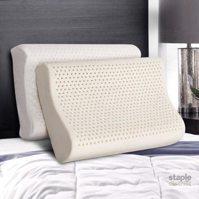 Giselle Bedding Natural Latex Pillow 2-Zone Twin Pack - Home & Garden > Bedding > Pillows