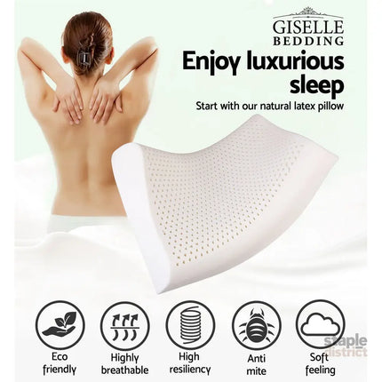 Giselle Bedding Natural Latex Pillow 2-Zone Twin Pack - Home & Garden > Bedding > Pillows