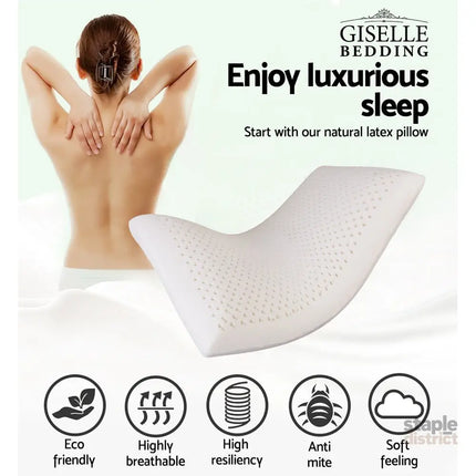 Giselle Bedding Natural Latex Pillow Classic Twin Pack - Home & Garden > Bedding > Pillows