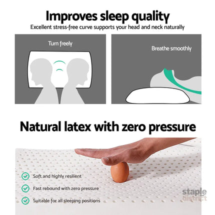 Giselle Bedding Natural Latex Pillow Classic Twin Pack - Home & Garden > Bedding > Pillows